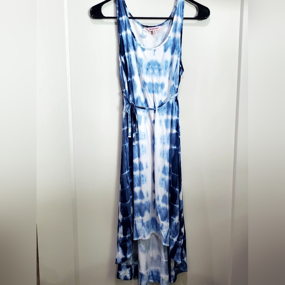 Juicy Couture Tie-Dyed Knit Gathered Dress Size XS High-low hem